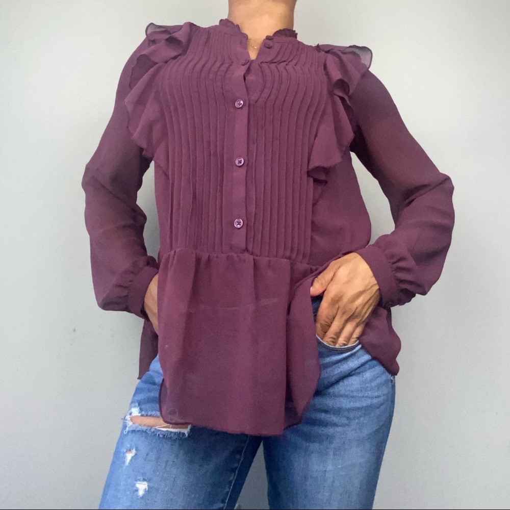 Who What Wear Sheer Blouse